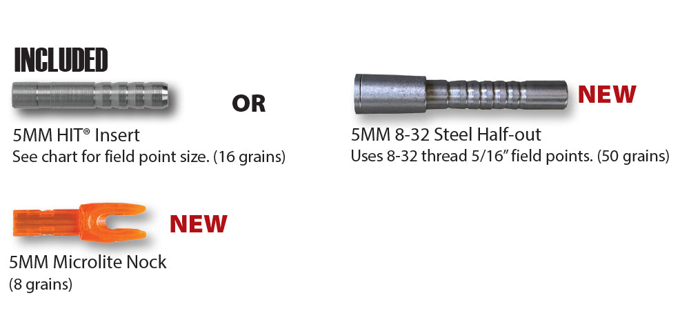 Easton FMJ Max 5MM Match Grade HIT w/Collar Shafts 12pk