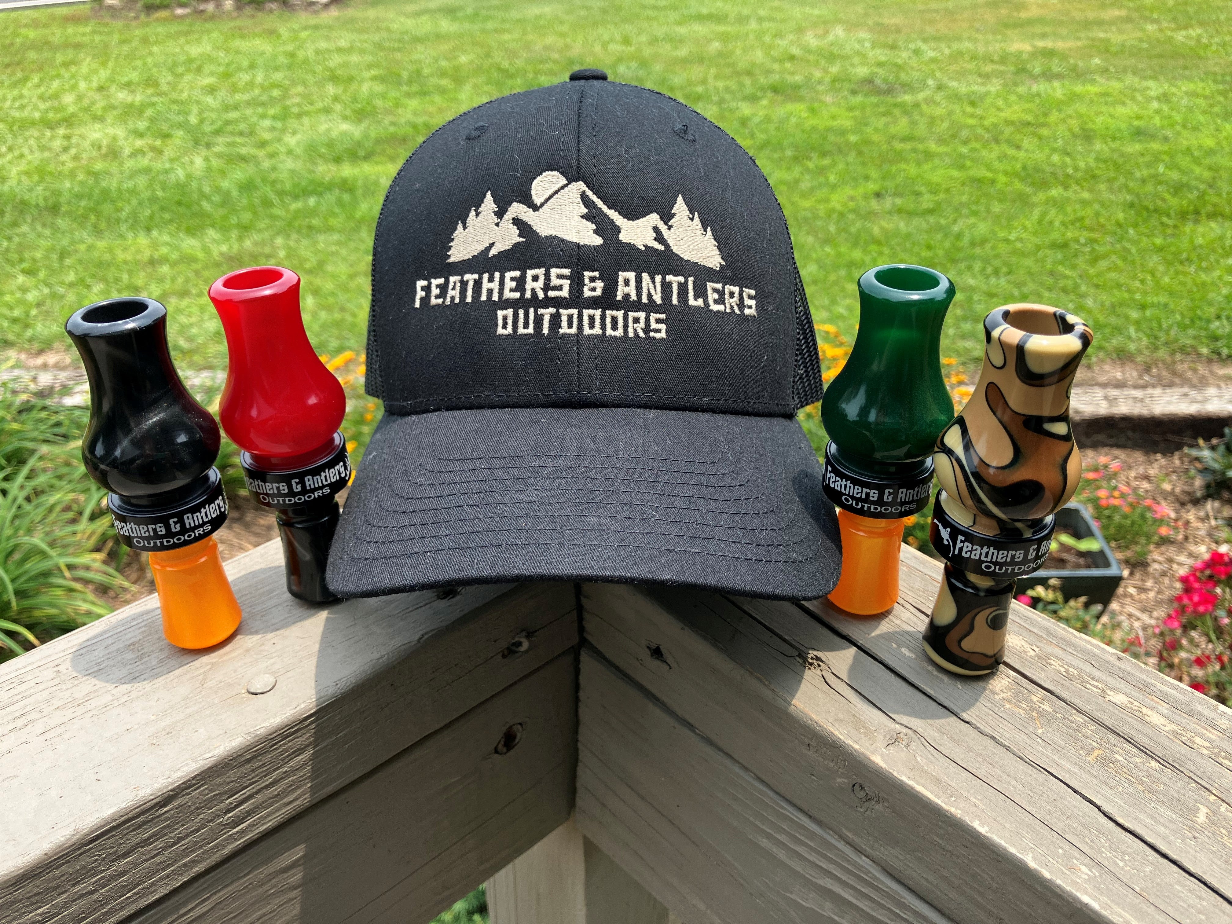 F & A Hand Crafted Duck Calls Feathers & Antlers