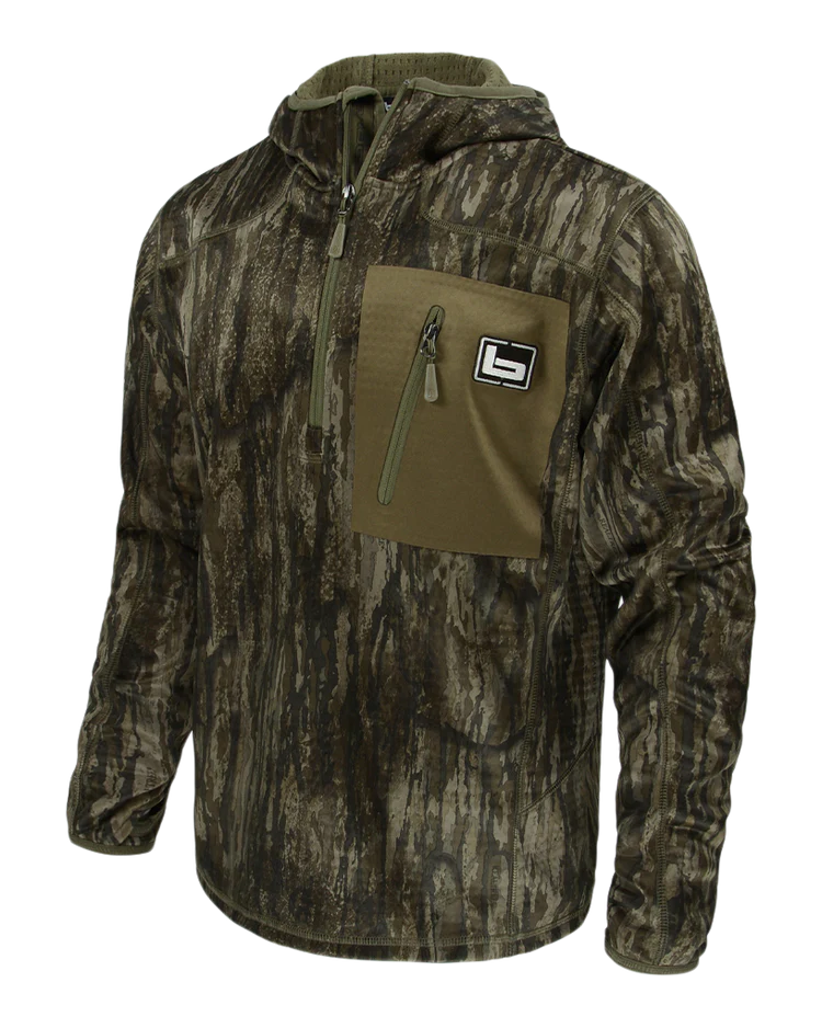 Banded Hooded Mid Layer Fleece Pullover