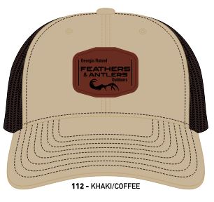 Debossed Genuine Leather Mesh Back Cap