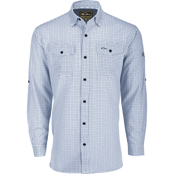 Drake Traveler's Mini Grid Button-Down Long Sleeve Shirt