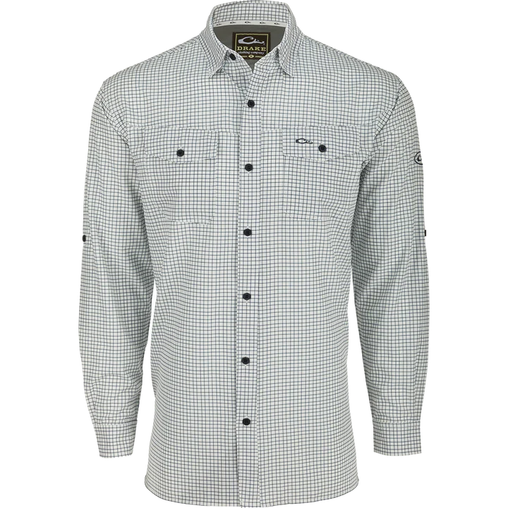 Drake Traveler's Mini Grid Button-Down Long Sleeve Shirt