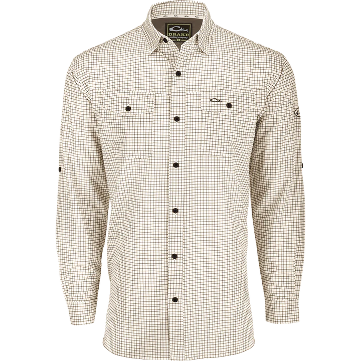 Drake Traveler's Mini Grid Button-Down Long Sleeve Shirt