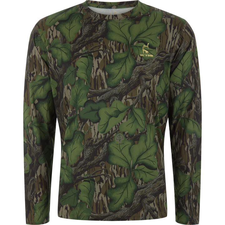 Drake Performance Crew Camo Print Long Sleeve