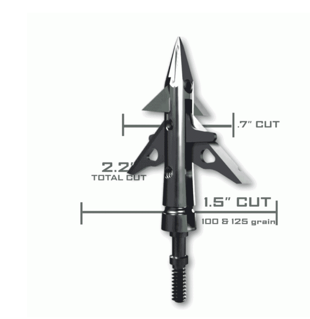 SEVR Broadheads Titanium (Ti) 1.5” 4-Blade Hybrid