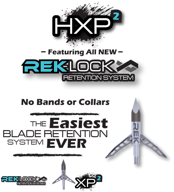 REK HXP-2 w/Lock Retention Broadheads