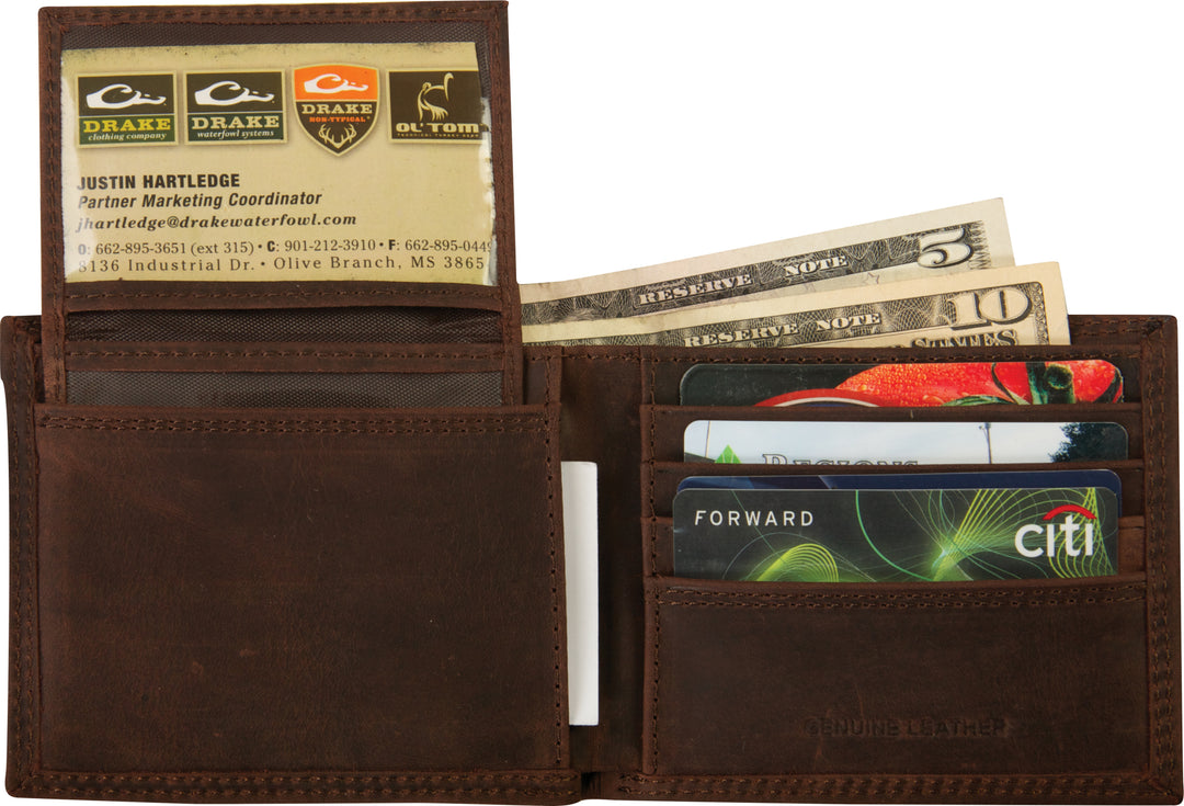 Drake Leather Bi-Fold Wallet