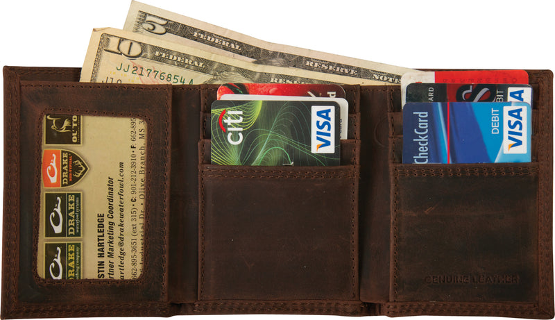 Drake Leather Tri-Fold Wallet
