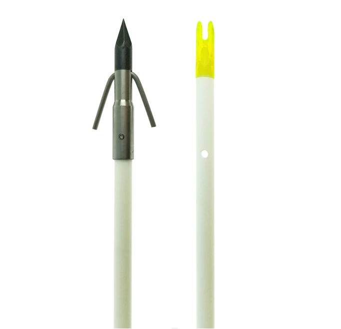 Muzzy White Fish Arrow with Carp Point