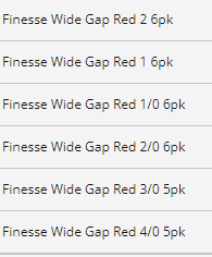 Gamakatsu Finesse Wide Gap Hooks